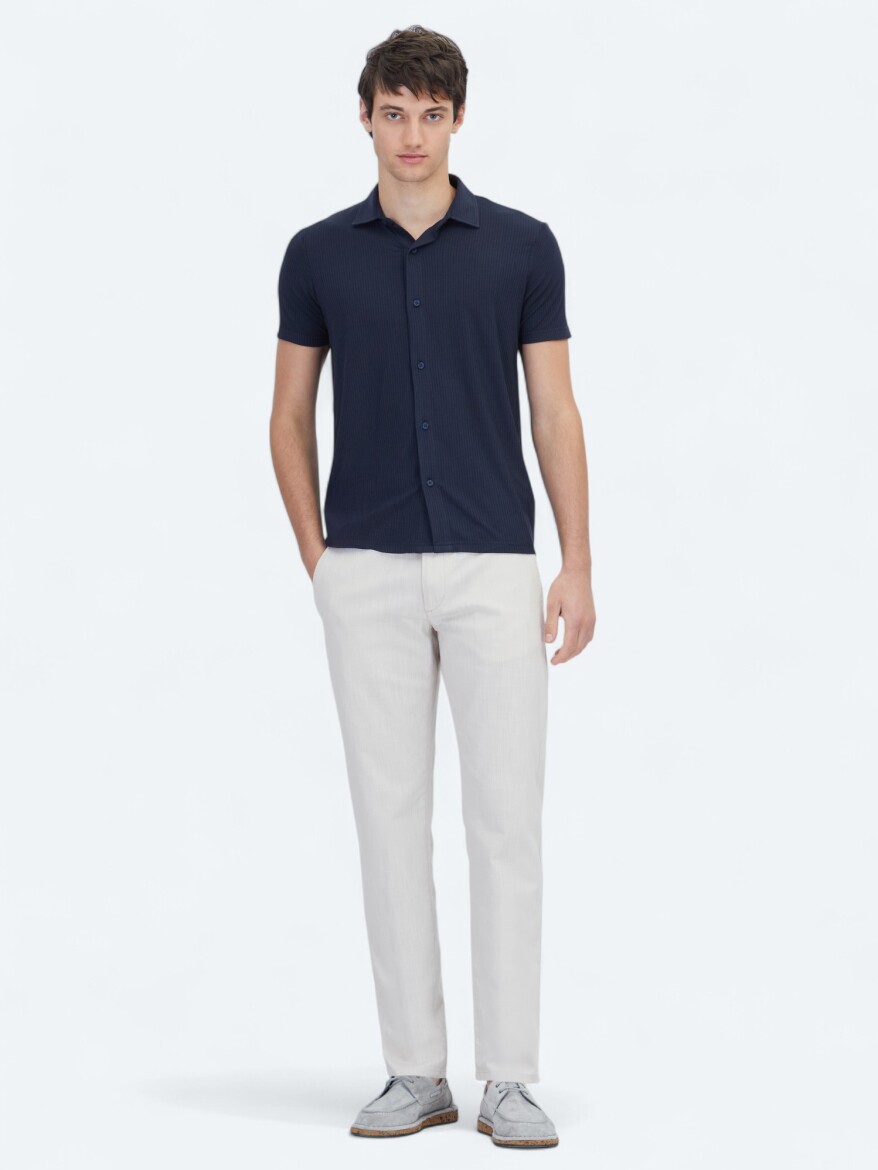 Lacivert Desenli Regular Fit Casual Gömlek - 2