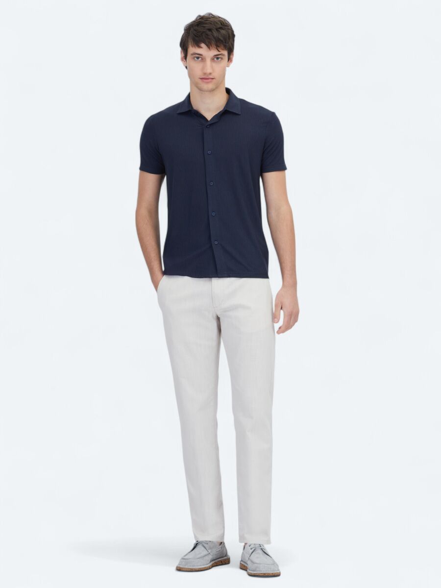 Lacivert Desenli Regular Fit Casual Gömlek - 2