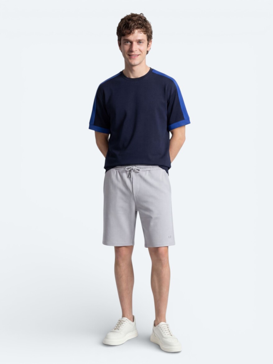 Lacivert Düz T-Shirt - 5