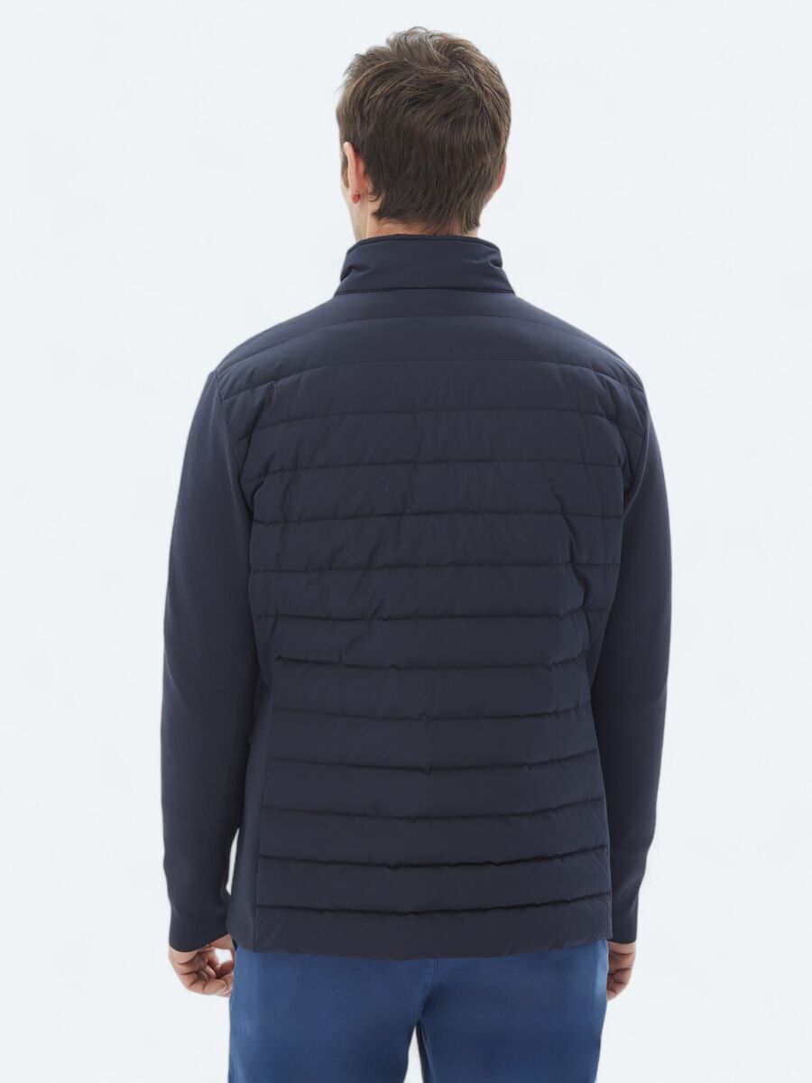 Lacivert Regular Fit Dik Yaka Casual Dokuma Mont - 7