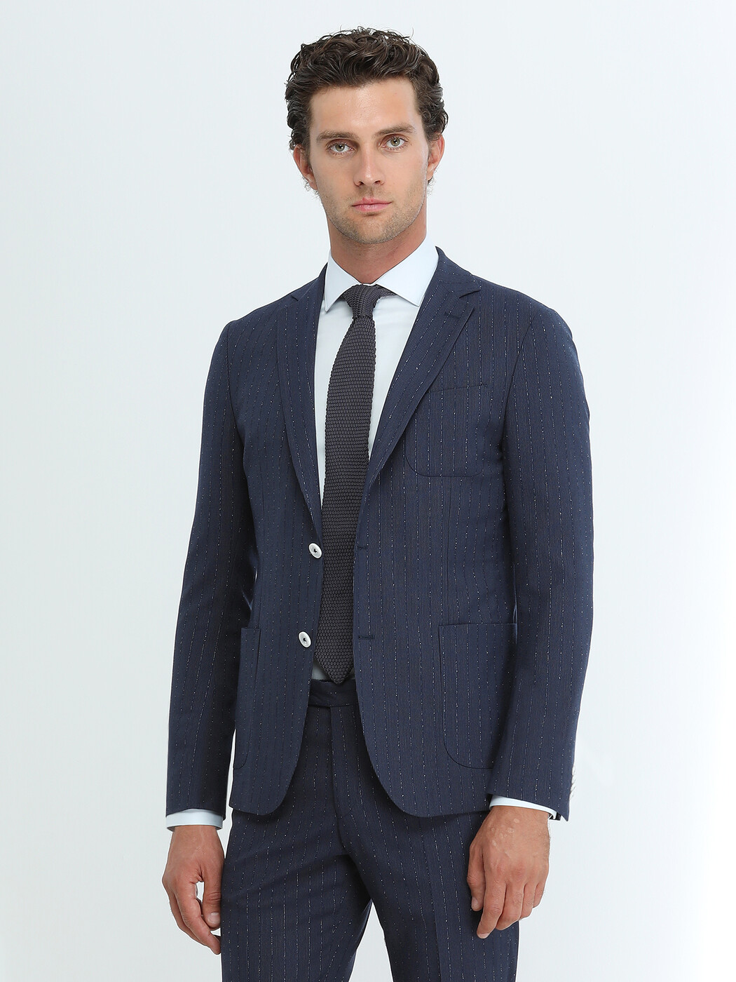 Light Blue Plain Regular Fit Weaving Classical 100% Cotton Shirt - 4