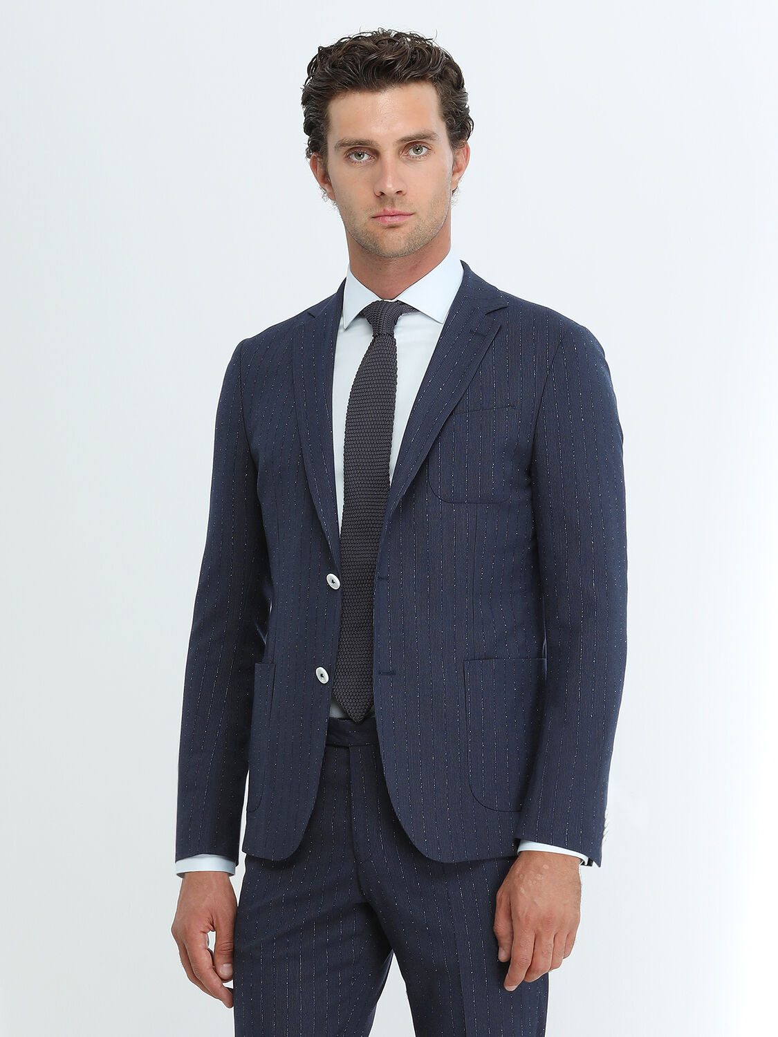 Light Blue Plain Regular Fit Weaving Classical 100% Cotton Shirt - 4