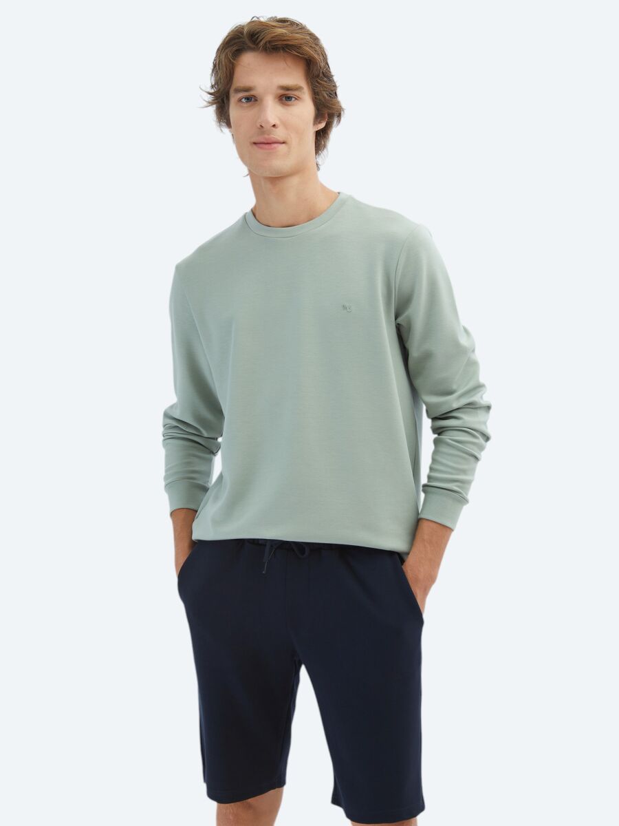 Light Green Crew Neck Sweatshirt - 1