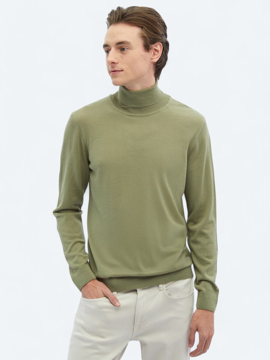 Light Green Knitwear Sweatshirt - 1