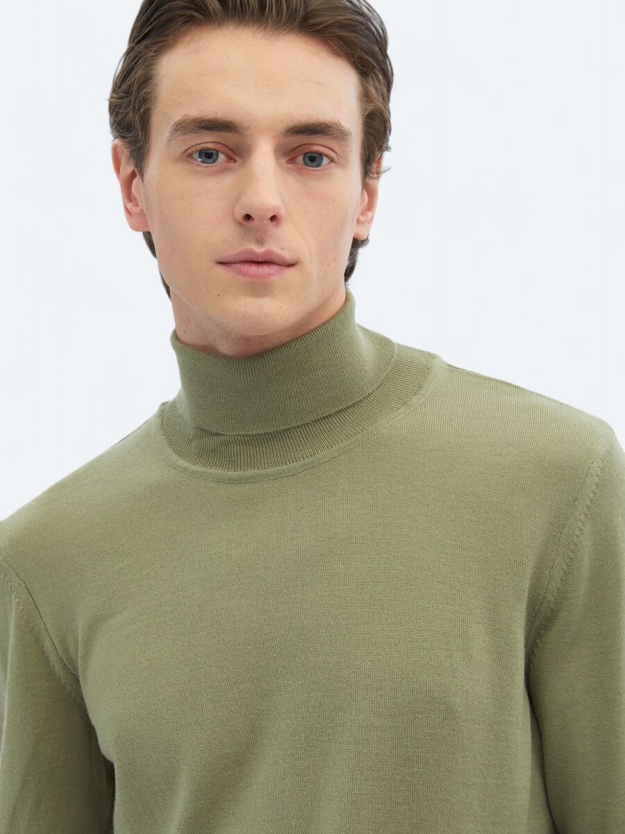 Light Green Knitwear Sweatshirt - 3