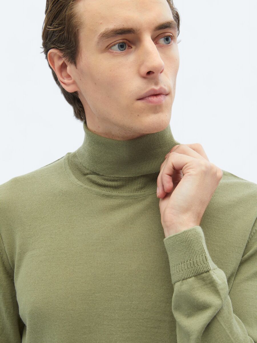 Light Green Knitwear Sweatshirt - 4