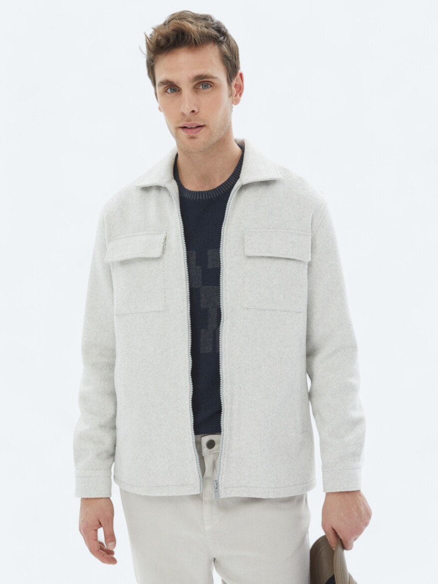 Light Grey Overshirt - 1