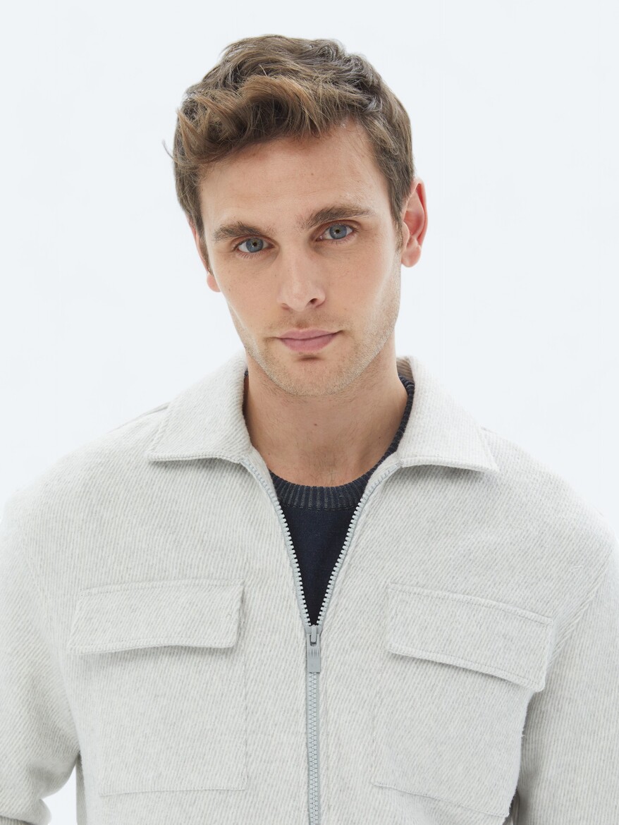 Light Grey Overshirt - 4