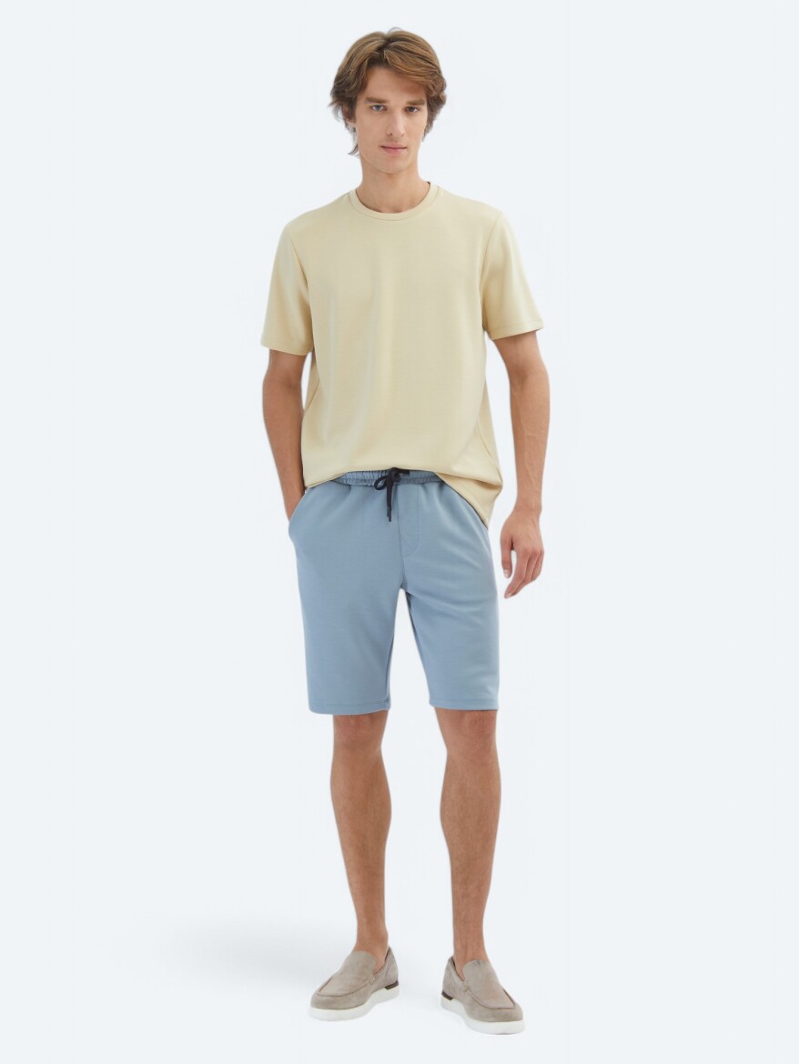 Light Yellow Plain Crew Neck T-Shirt 