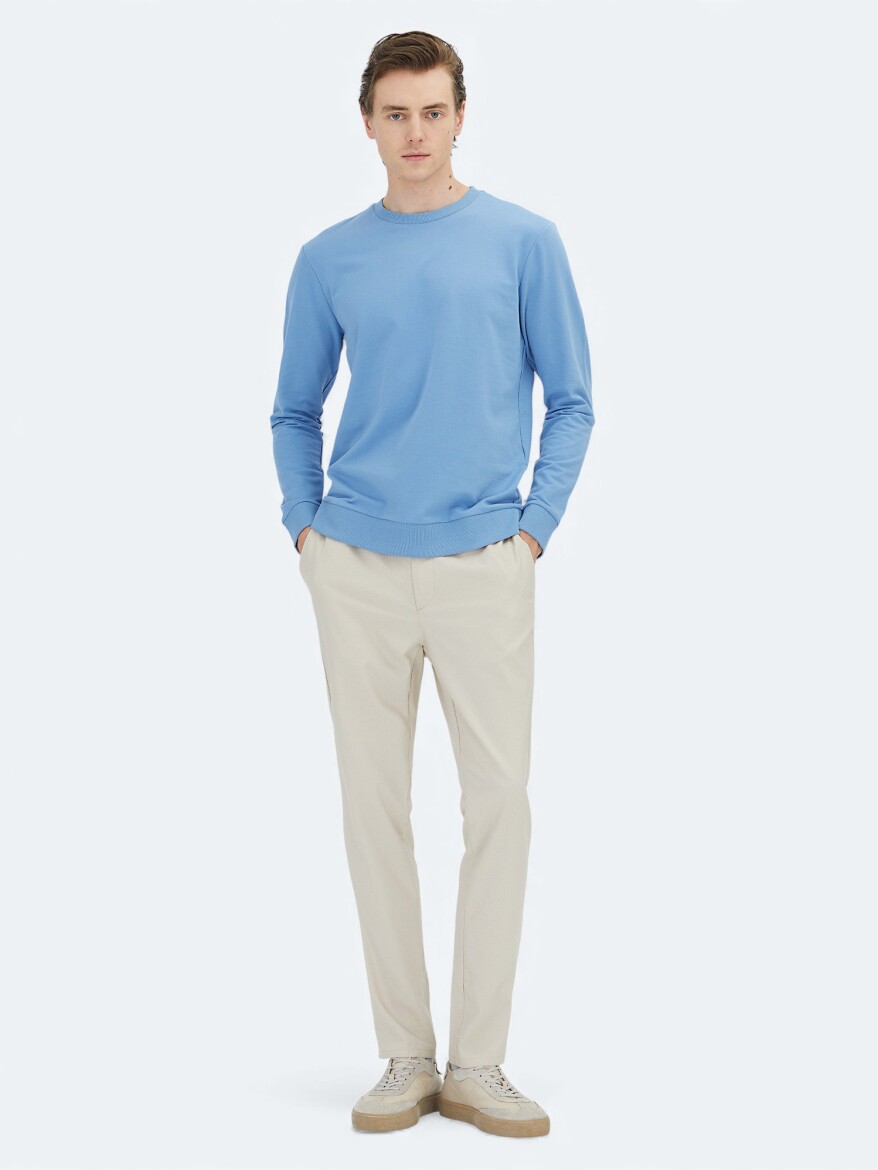 Mavi Bisiklet Yaka Sweatshırt - KİP