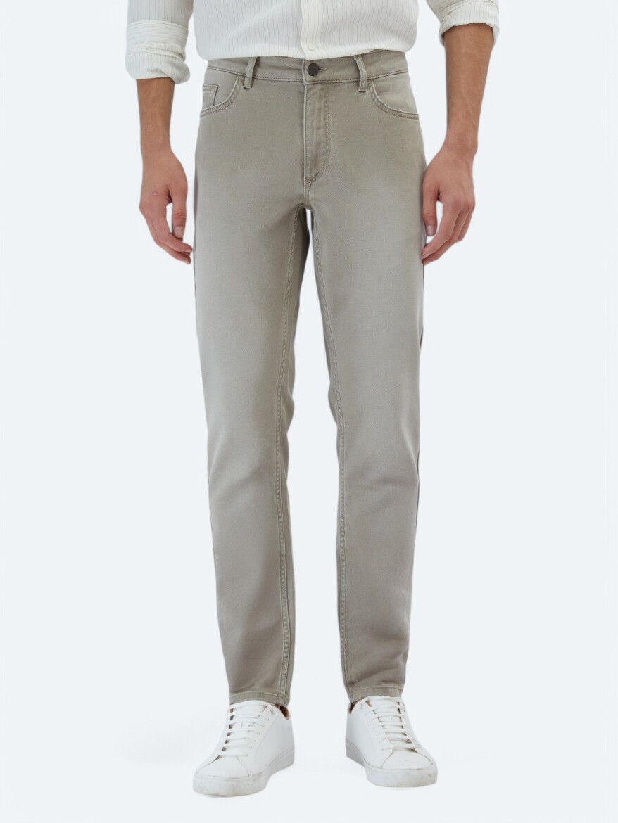 Mink Slim Fit Denim Cotton Blended Trousers - KİP