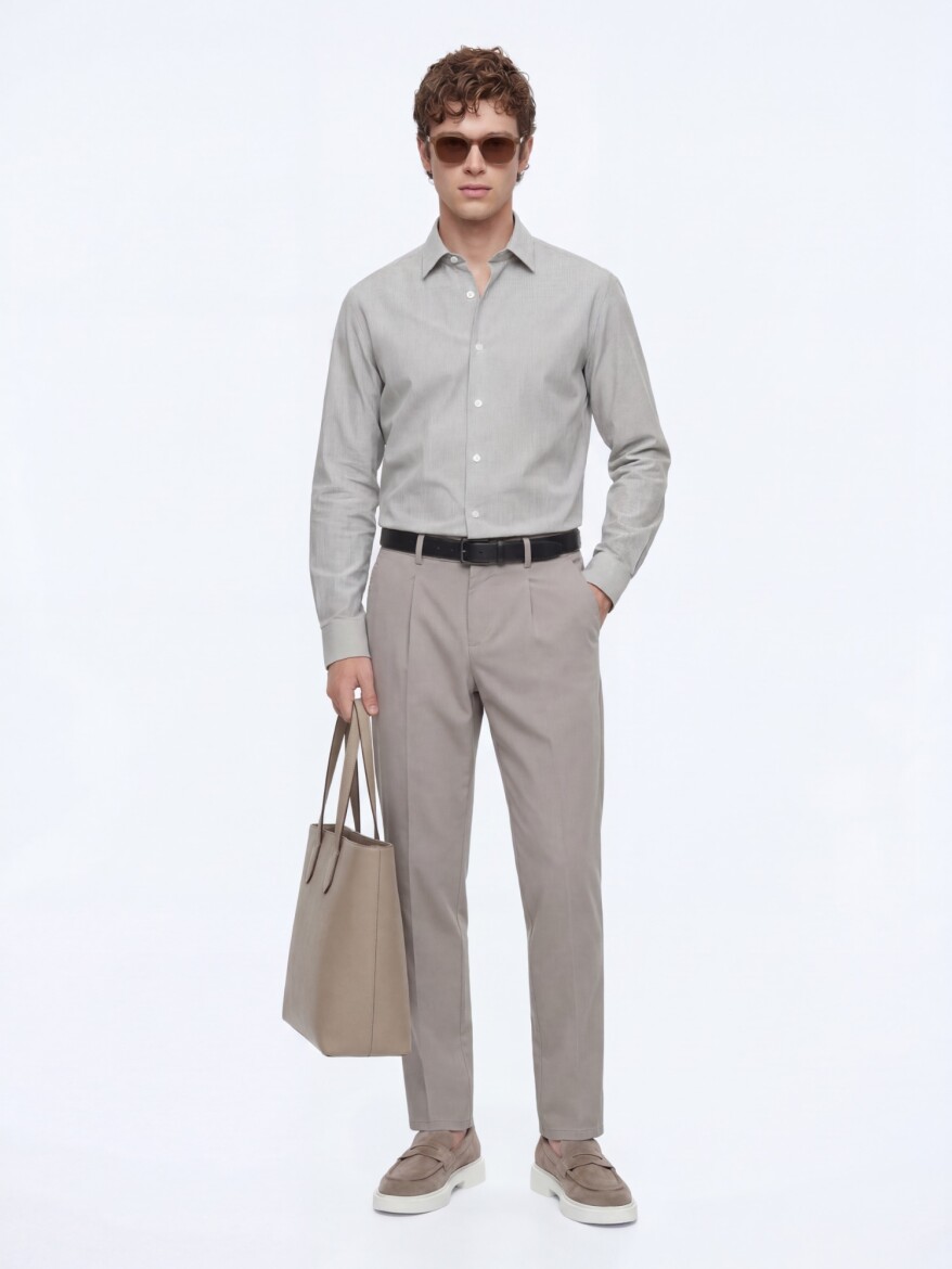 Mink Weaving Regular Fit Casual Cotton Blended Trousers - KİP