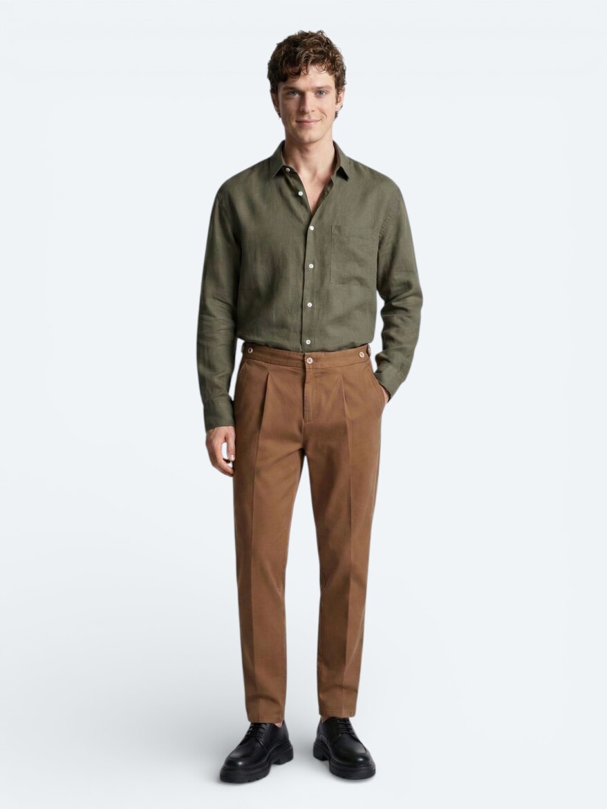 Mink Weaving Regular Fit Casual Cotton Blended Trousers - KİP