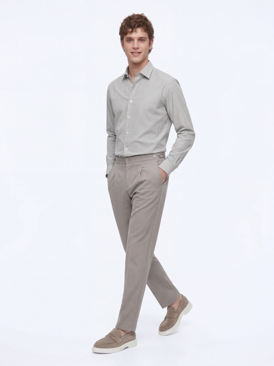 Mink Weaving Regular Fit Casual Cotton Blended Trousers - 3