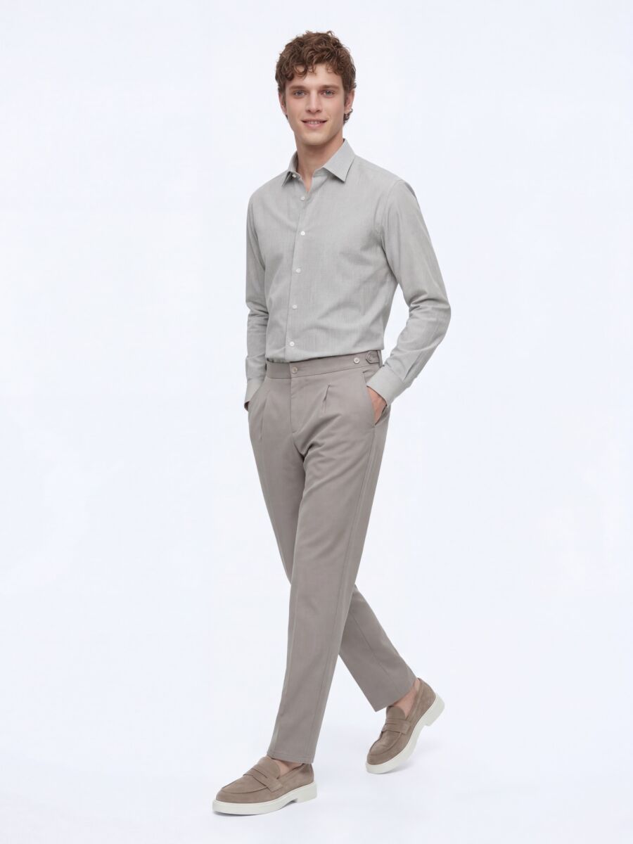 Mink Weaving Regular Fit Casual Cotton Blended Trousers - 3