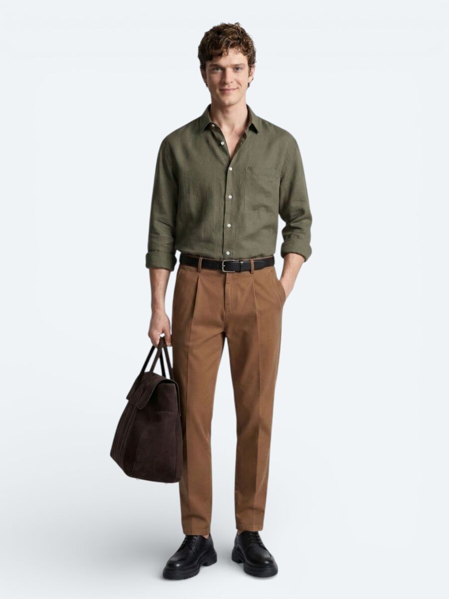 Mink Weaving Regular Fit Casual Cotton Blended Trousers - 4