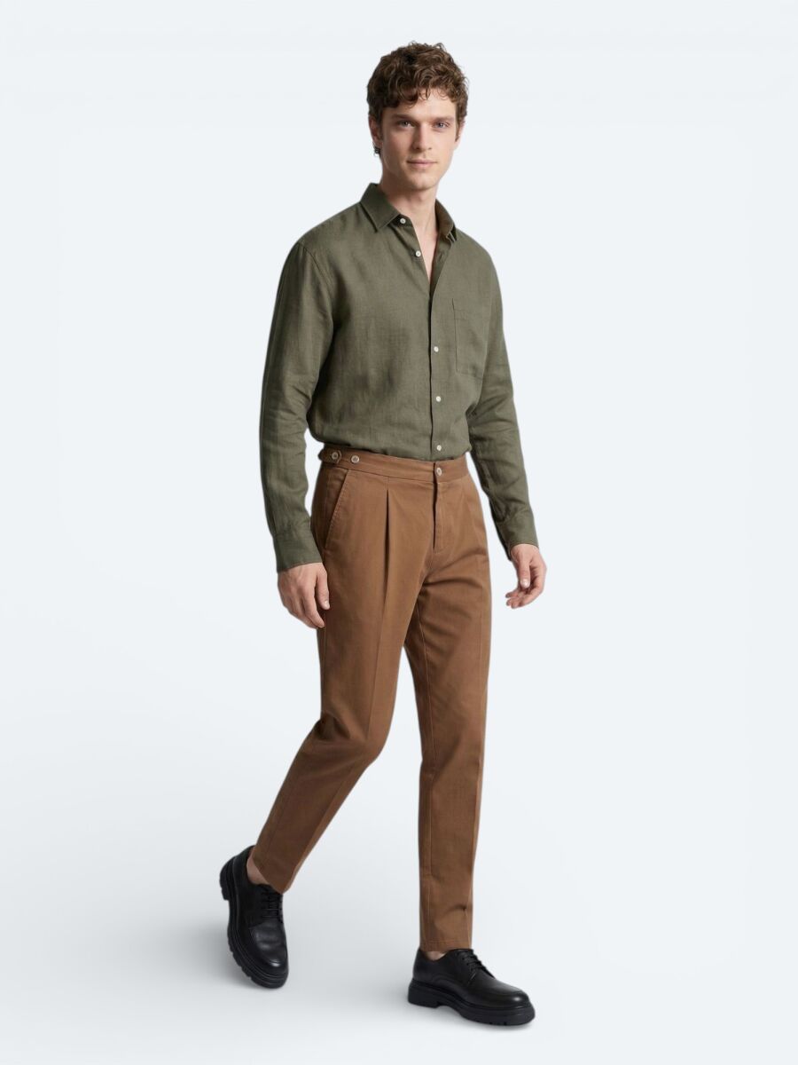 Mink Weaving Regular Fit Casual Cotton Blended Trousers - 8