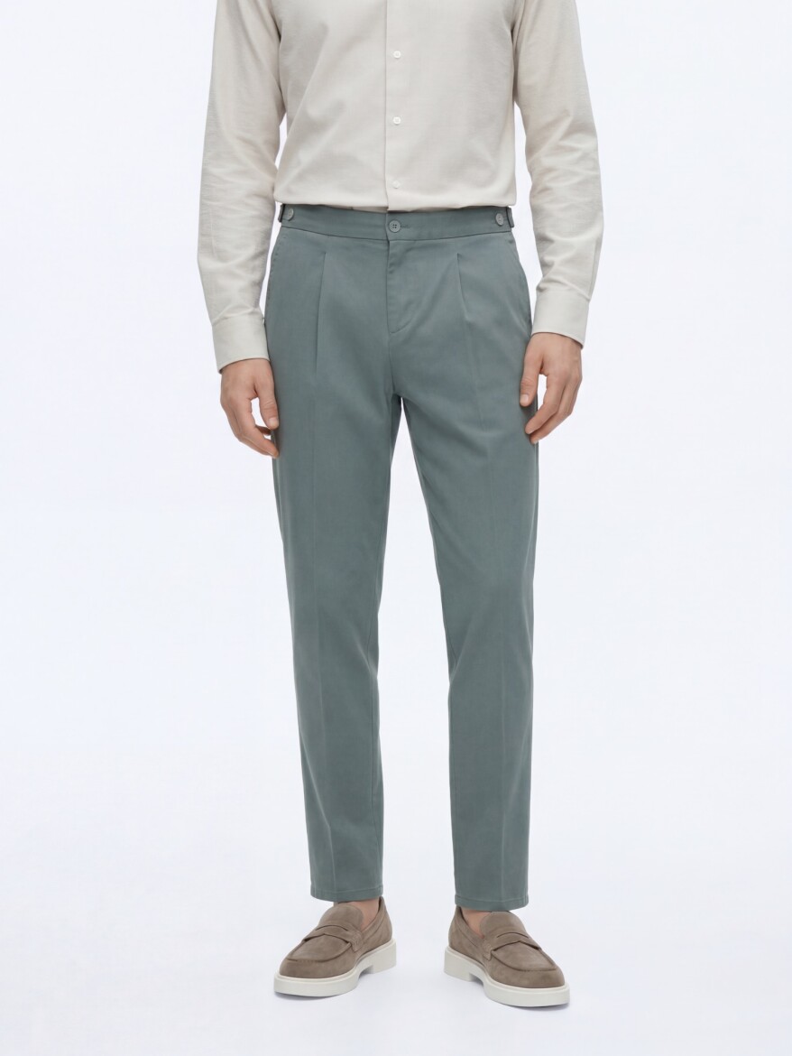 Mint Weaving Regular Fit Casual Cotton Blended Trousers - 3