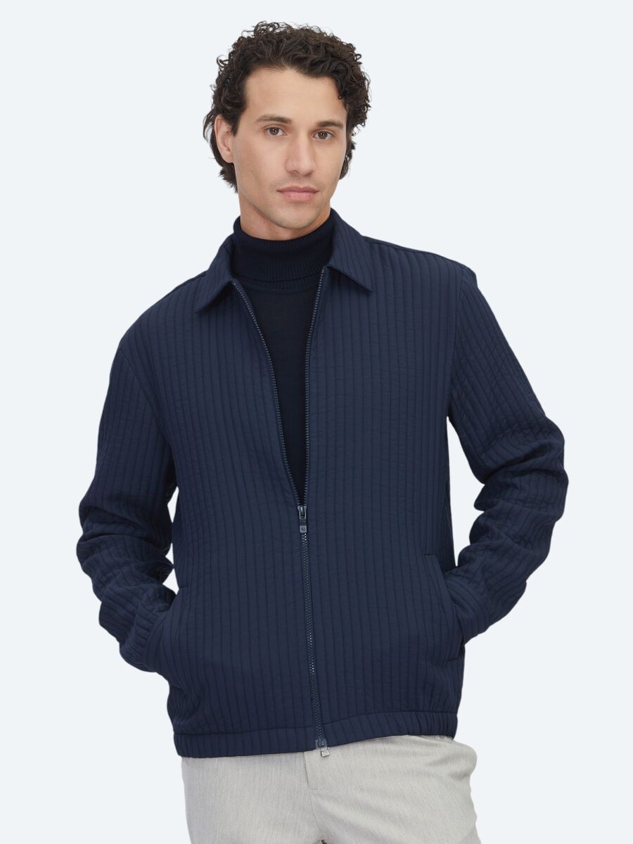 Navy Blue Overshirt - 1