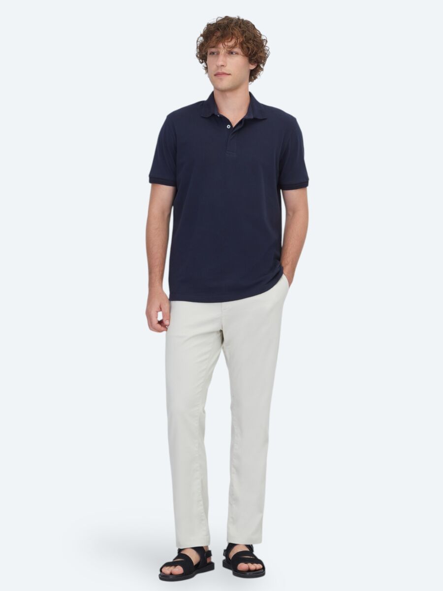 Navy Blue Plain 100% Cotton T-Shirt - 2