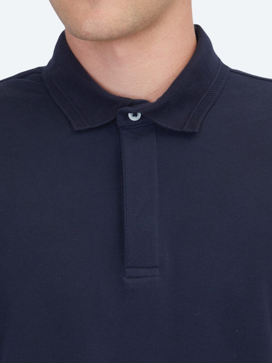 Navy Blue Plain 100% Cotton T-Shirt - 4