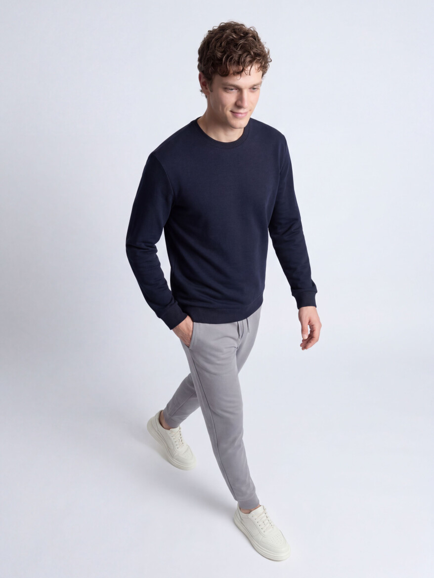 Navy Blue Plain Sweatshirt 