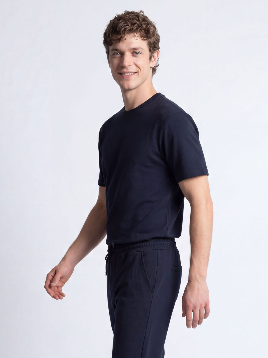 Navy Blue Plain T-Shirt - 4