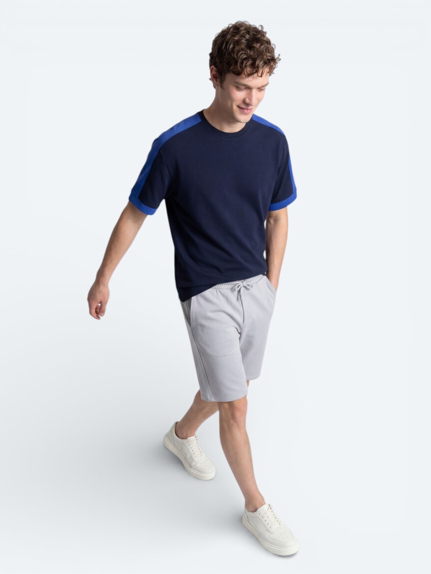 Navy Blue Plain T-Shirt - 1