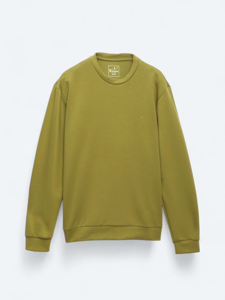 Oil Green Crew Neck Sweatshirt - 7