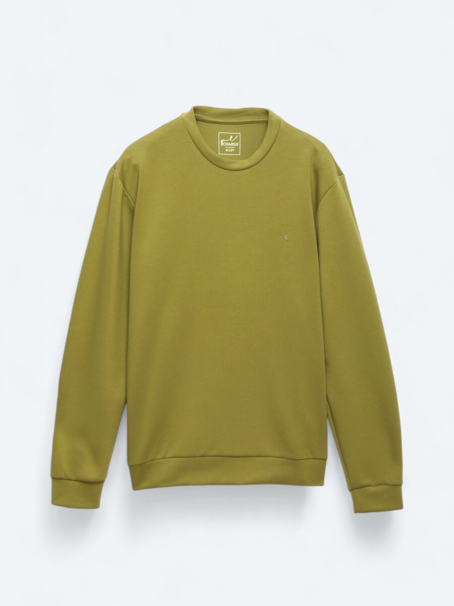 Oil Green Crew Neck Sweatshirt - 7