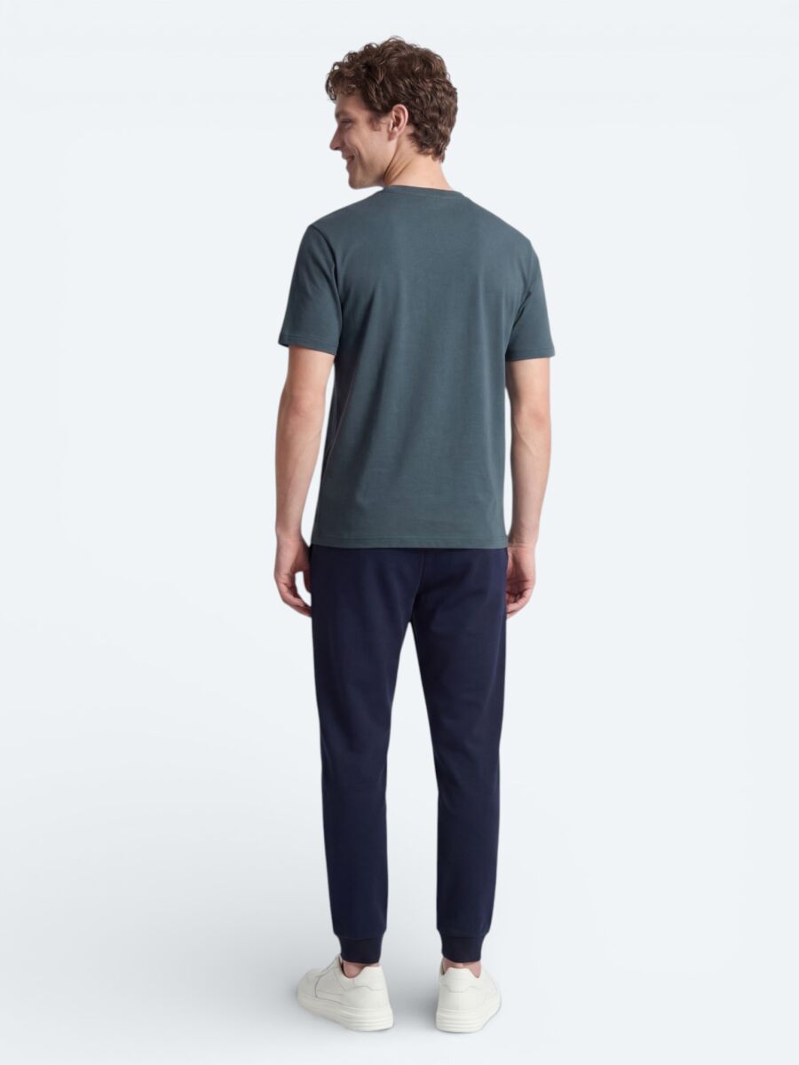 Petrol Düz T-Shirt - 6