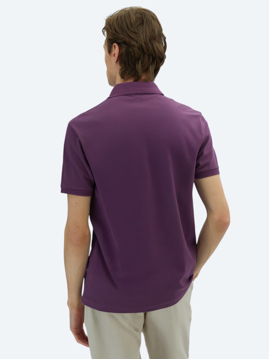 Purple Plain 100% Cotton T-Shirt - 5
