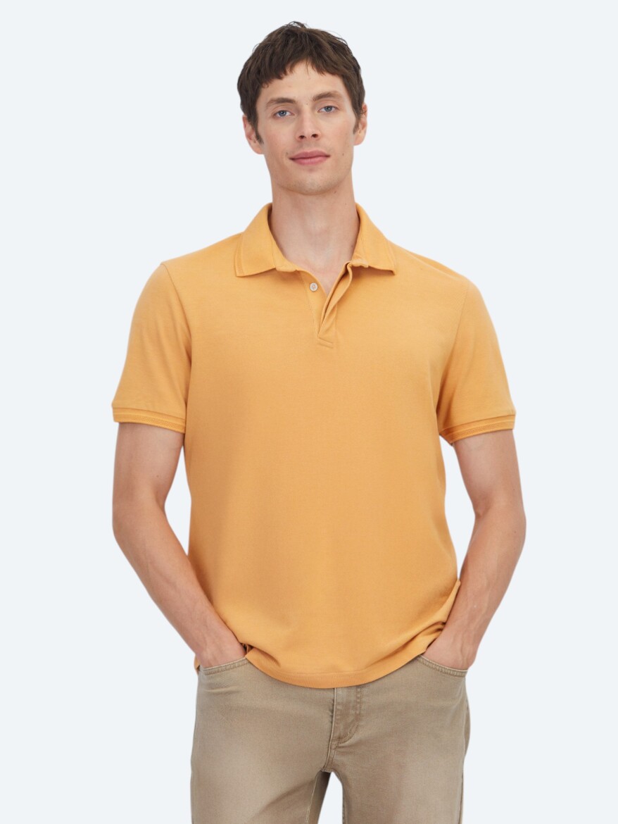 Saffron Plain 100% Cotton T-Shirt - 1