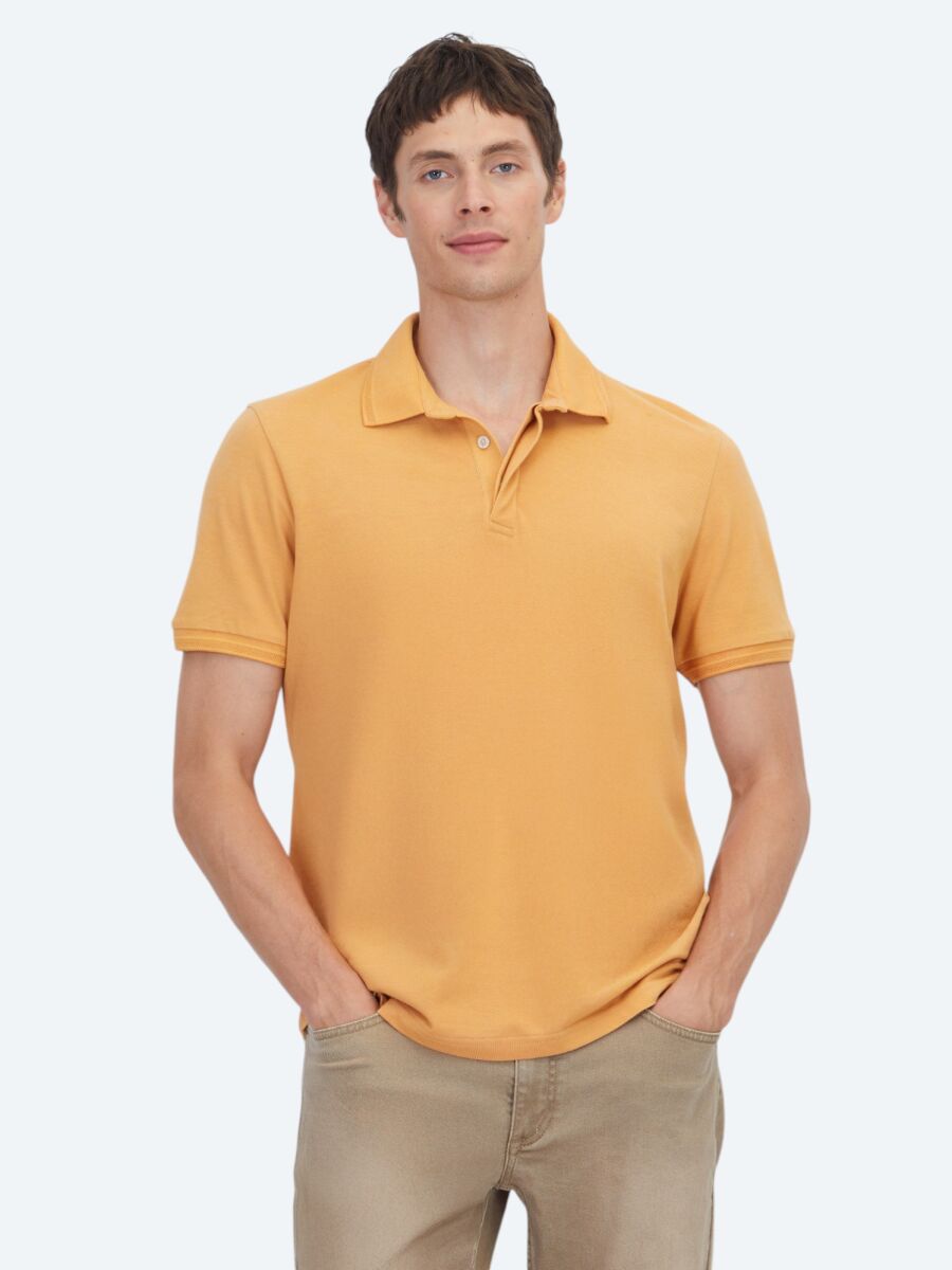 Saffron Plain 100% Cotton T-Shirt - 1