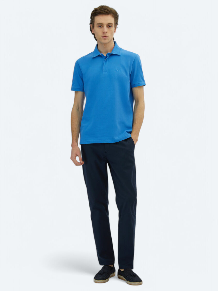 Saks Düz %100 Pamuk T-Shirt - 2