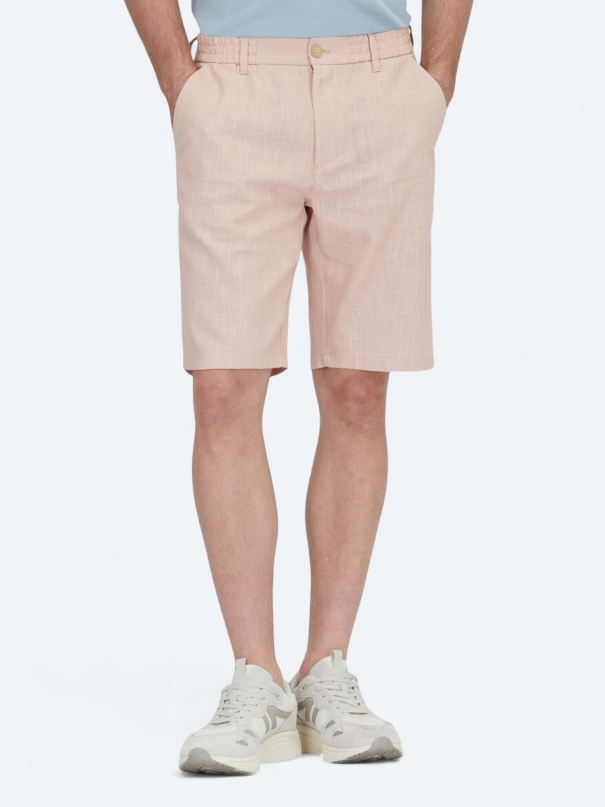 Salmon Weaving Jogging Fit Casual Cotton Blended Bermuda 