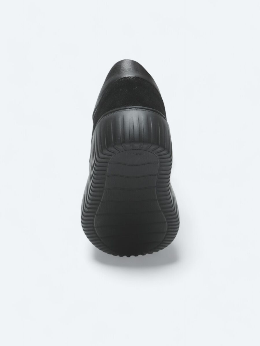 Siyah Deri Spor Ayakkabı - 4