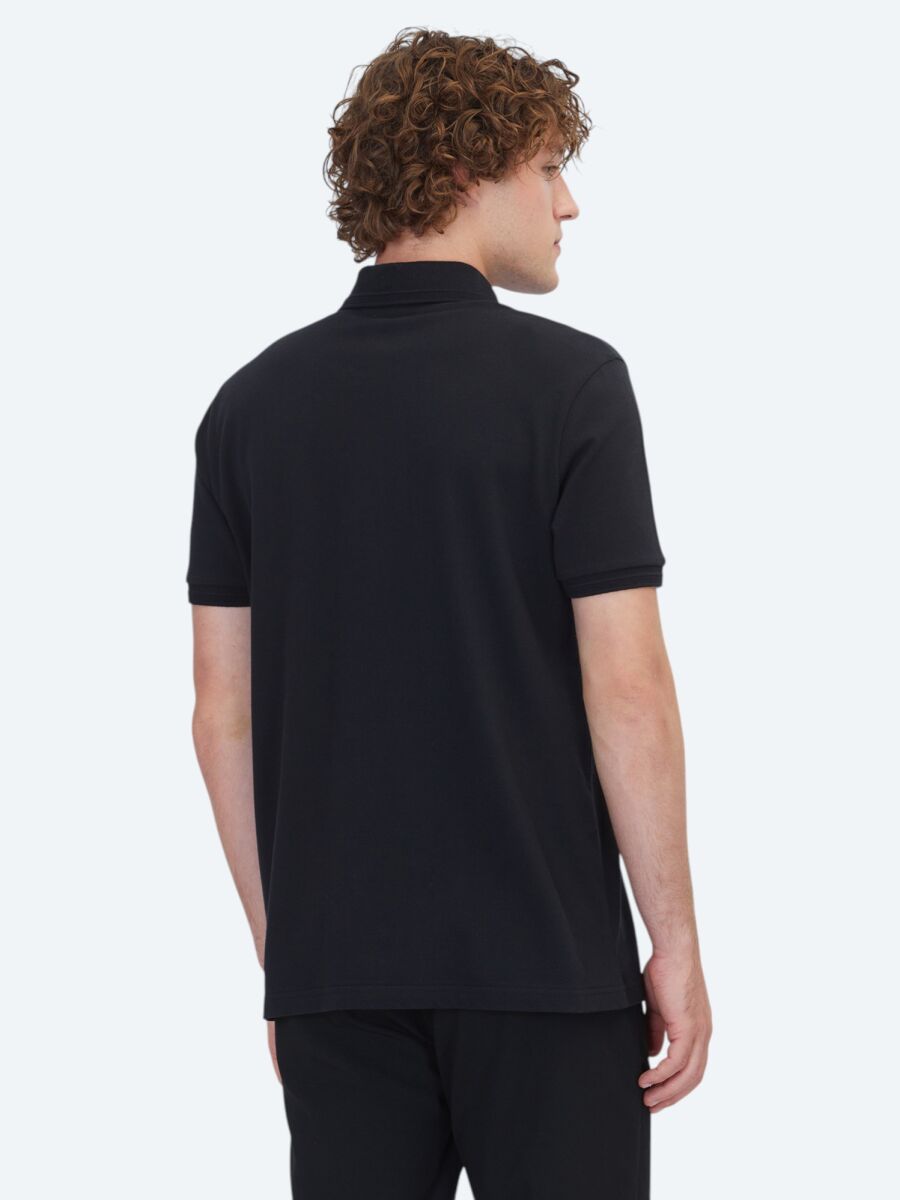 Siyah Düz %100 Pamuk T-Shirt - 6