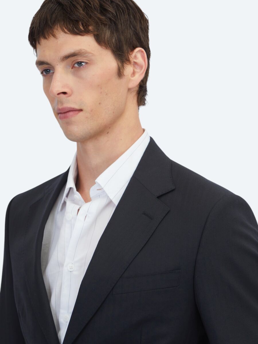 Siyah Modern Fit %100 Yün Takım Elbise - 3