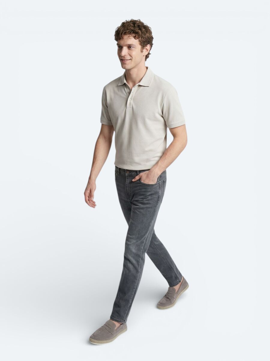 Stone Plain 100% Cotton T-Shirt - 2