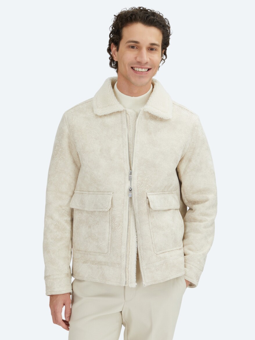 Stone Regular Fit Shirt Collar Casual Weaving Coat - KİP