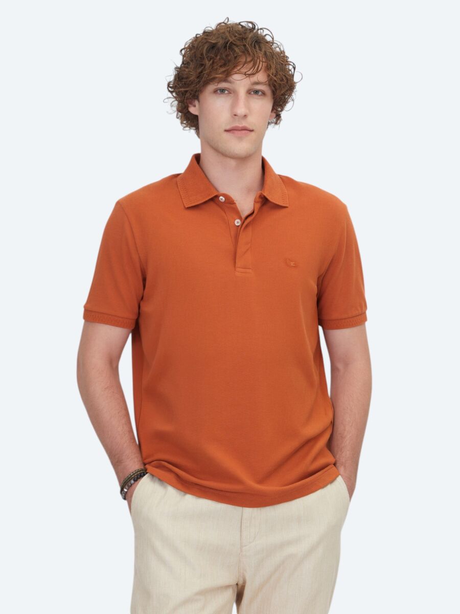 Tile Red Plain 100% Cotton T-Shirt - 1