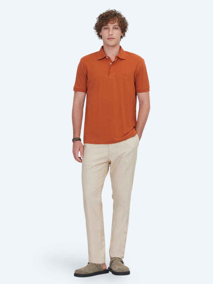 Tile Red Plain 100% Cotton T-Shirt 