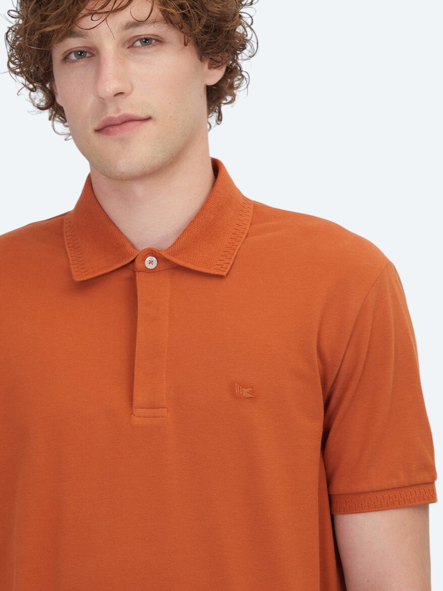 Tile Red Plain 100% Cotton T-Shirt - 3