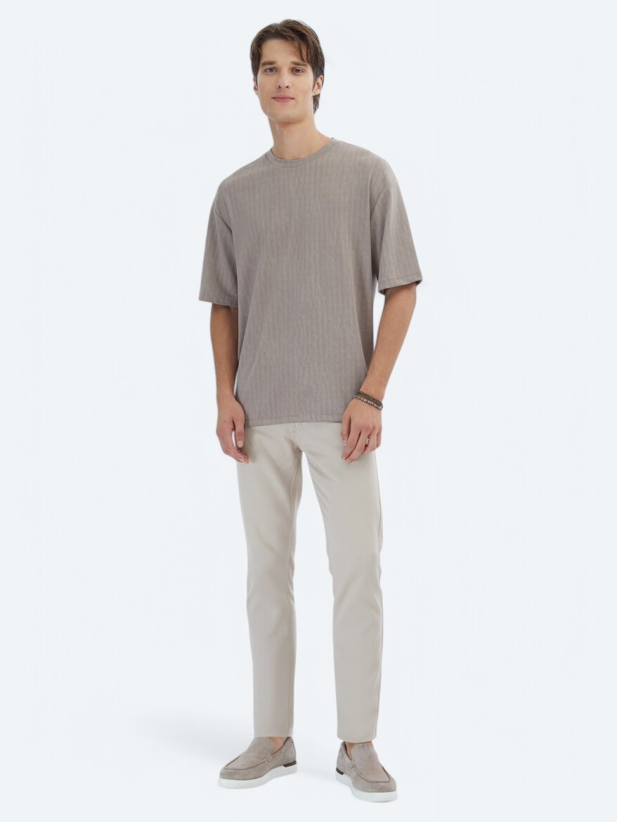 Vizon Desenli Bisiklet Yaka T-Shirt - KİP