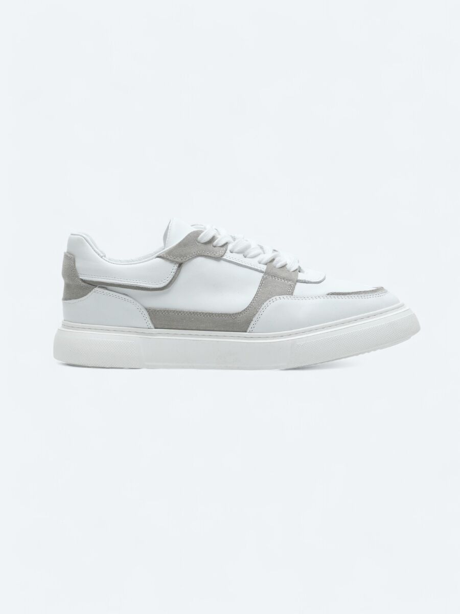 White Leather Sneaker - 1