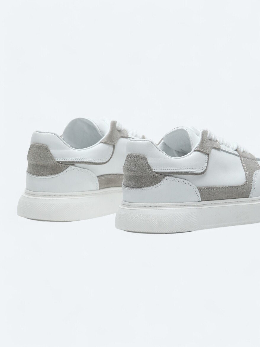 White Leather Sneaker - 5