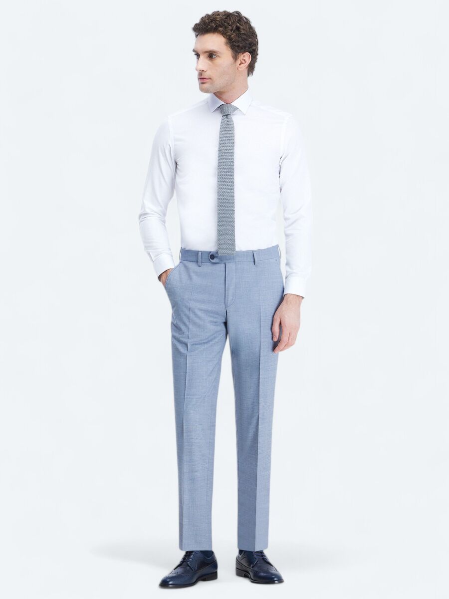 White Plain Regular Fit Weaving Classical Cotton Blended Shirt - 2