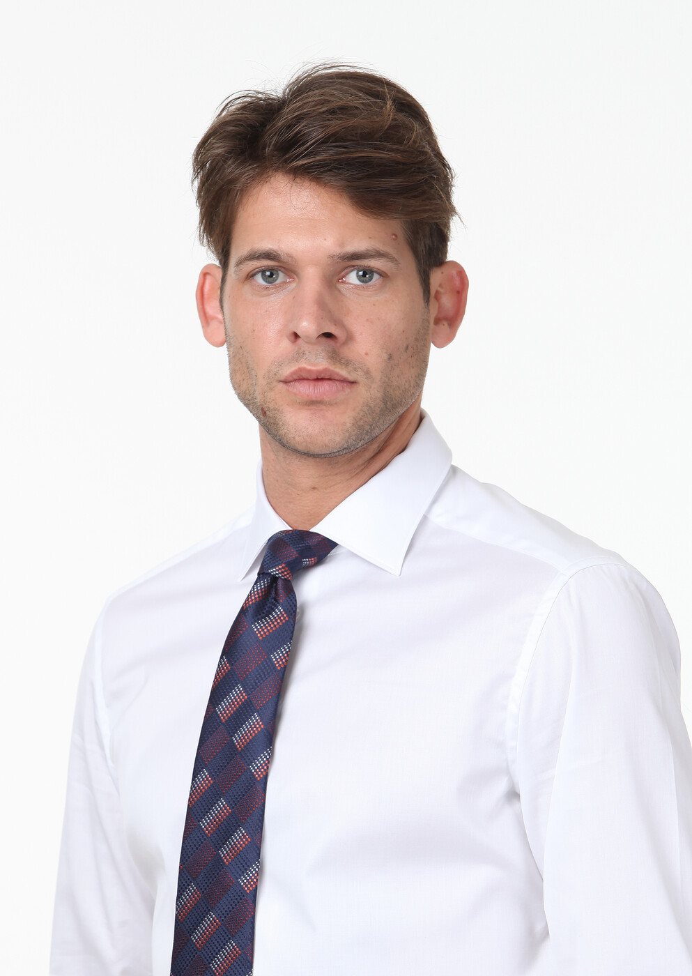 White Plain Slim Fit Weaving Classical 100% Cotton Shirt - 3