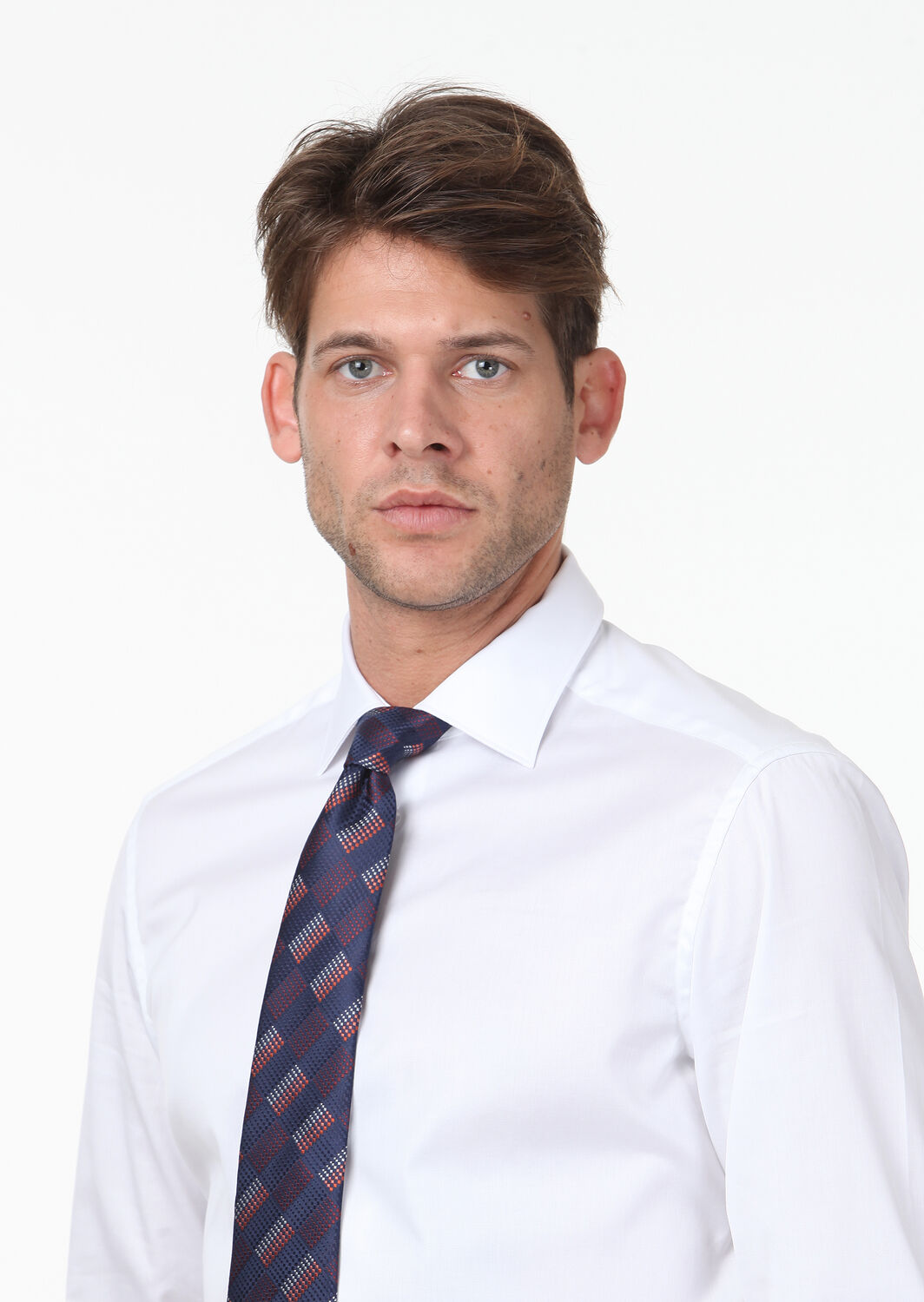 White Plain Slim Fit Weaving Classical 100% Cotton Shirt - 3